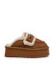 Winter Women's Slippers with Fur Brown
