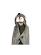 Noxxiez Κουβέρτα Penguin Γκρι 130x100εκ.