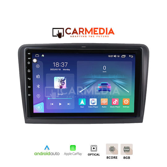Carmedia Ηχοσύστημα Αυτοκινήτου για Skoda Rapid 2012 (Bluetooth/USB/WiFi/GPS/Apple-Carplay/Android-Auto) με Οθόνη Αφής 12.3"