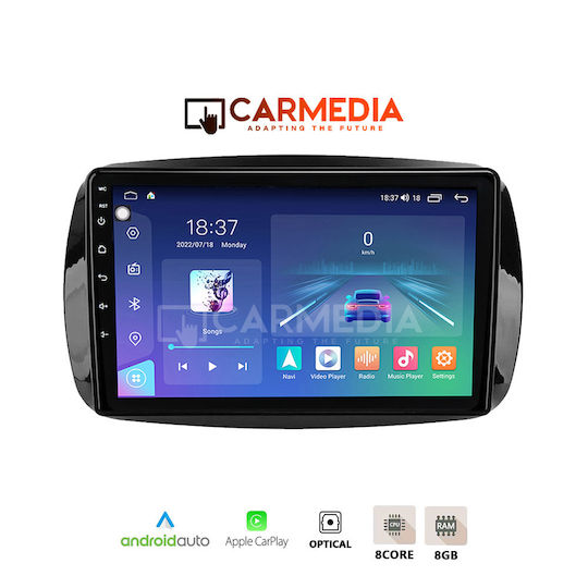 Carmedia Ηχοσύστημα Αυτοκινήτου για Smart ForTwo 2016 (Bluetooth/USB/WiFi/GPS/Apple-Carplay/Android-Auto) με Οθόνη Αφής 12.3"