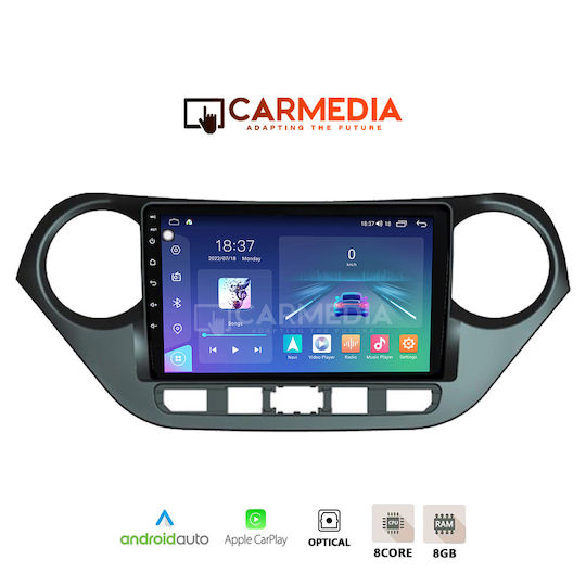 Carmedia Ηχοσύστημα Αυτοκινήτου για Hyundai i10 2014-2020 (Bluetooth/USB/WiFi/GPS/Apple-Carplay/Android-Auto) με Οθόνη Αφής 12.3"