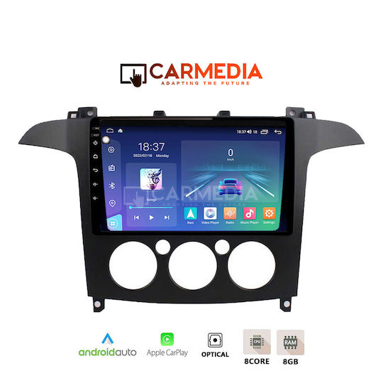 Carmedia Car Audio System for Ford S-Max 2006-2014 with A/C (Bluetooth/USB/WiFi/GPS/Apple-Carplay/Android-Auto) with Touch Screen 12.3"