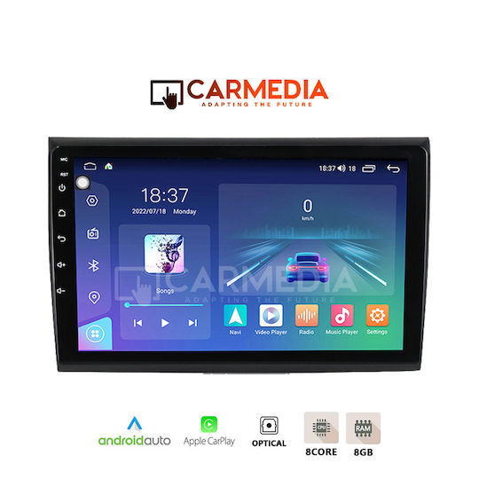 Carmedia Ηχοσύστημα Αυτοκινήτου για Fiat Bravo 2007 (Bluetooth/USB/WiFi/GPS/Apple-Carplay/Android-Auto) με Οθόνη Αφής 12.3"