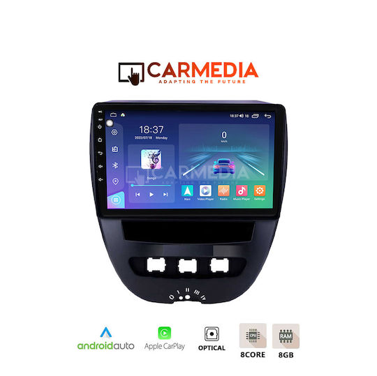 Carmedia Car Audio System for Peugeot 107 Toyota Aygo Citroen C1 2005-2014 (Bluetooth/USB/WiFi/GPS/Apple-Carplay/Android-Auto) with Touch Screen 12.3"