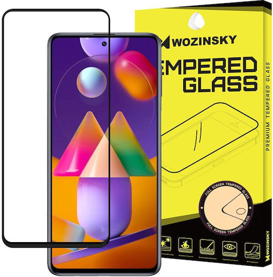 Tempered Glass Wozinsky Full Glue Compatible with Samsung Galaxy M31s Black Frame