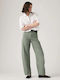 Baggy Dad Women's Jean Trousers in Dad Fit Green