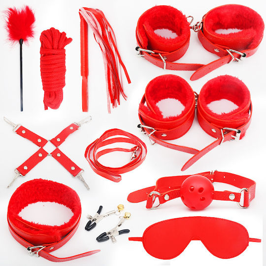 Dragon BDSM Kit σε Κόκκινο Χρώμα 12τμχ