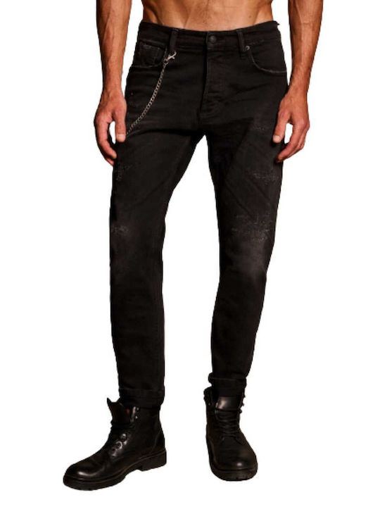 Nollan Herren Jeanshose mit Slim Passform Schwarz