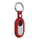 Artificial Leather Keychain Case for SmartTag2 in Red Colour