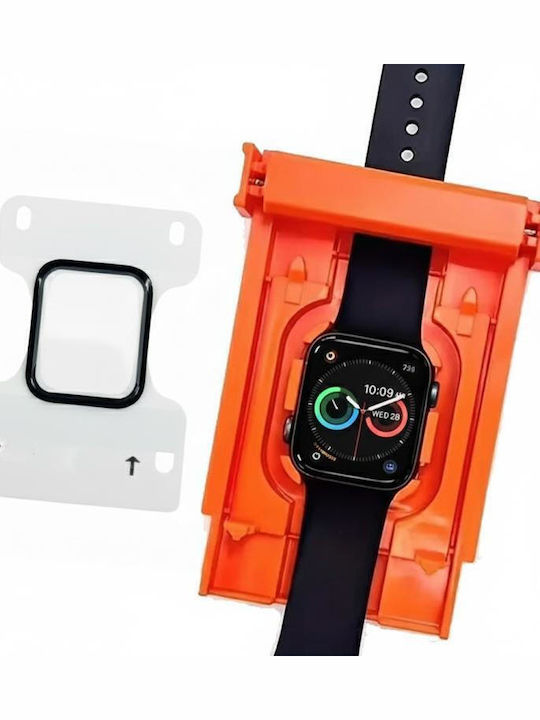 Screen Protector Tempered Glass 44mm Apple Watch Series 6 5 4 Se Upgraded Automatic Alignment Installation Kit Orange