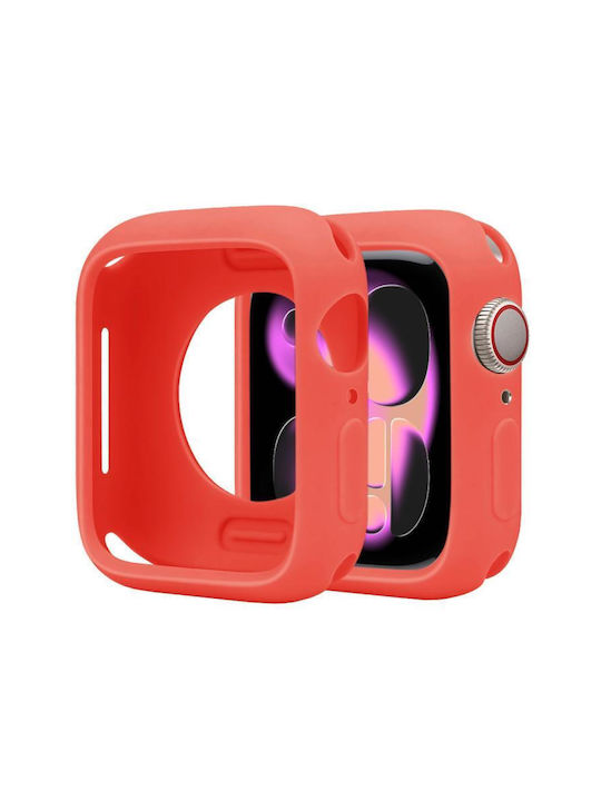 Apple Watch Series 11/10 42mm Silicone Watch Case Half Cover Coral Red