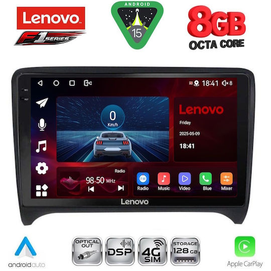 Lenovo Car Audio System for Audi TT 2007-2015 (Bluetooth/USB/WiFi/GPS/Apple-Carplay/Android-Auto) with Touch Screen 9"
