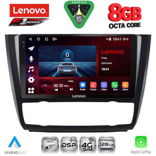 Lenovo Ηχοσύστημα Αυτοκινήτου για BMW Σειρά 1 2004-2013 με Clima (Bluetooth/USB/WiFi/GPS/Apple-Carplay/Android-Auto) με Οθόνη Αφής 9"