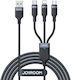 Usb A Braided USB to micro USB / Lightning Cable 3.5A Μαύρο 0.3m S-1T3018A18