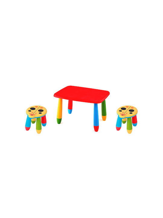 Kids Table and Chairs Set made of Plastic Red Raki