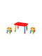 Kids Table and Chairs Set made of Plastic Red Raki