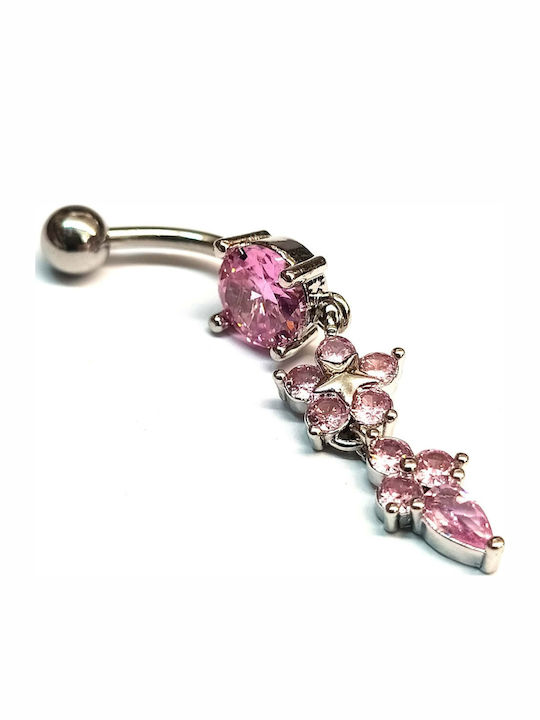 Amalfi Accessories Bauchnabel Piercing aus Vergoldetem Stahl Rosa