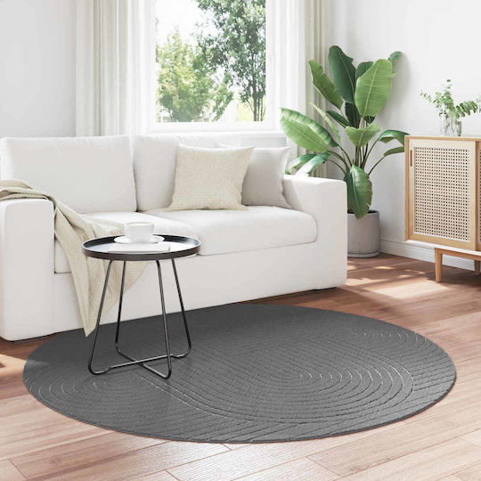 vidaXL Χαλί Στρογγυλό Ανθρακί Φ120cm