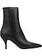 Leder Stiefeletten Damen Schwarz