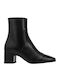 Brogue Leder Stiefeletten Damen Schwarz