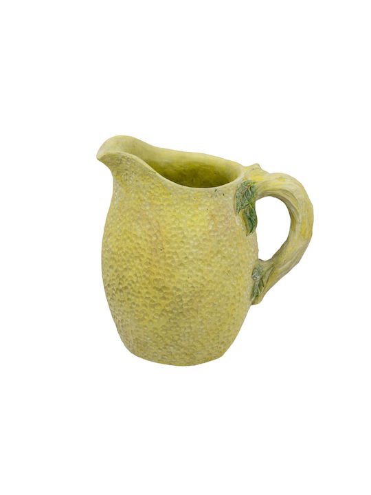 Artekko Διακοσμητικό Βάζο Τσιμεντένιο Lemon Κίτρινο Φ24.5xΥ25cm