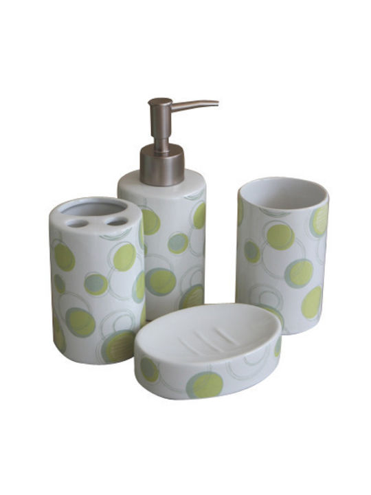 Raki Raki Badezimmerzubehör-Set Porzellan Grünes