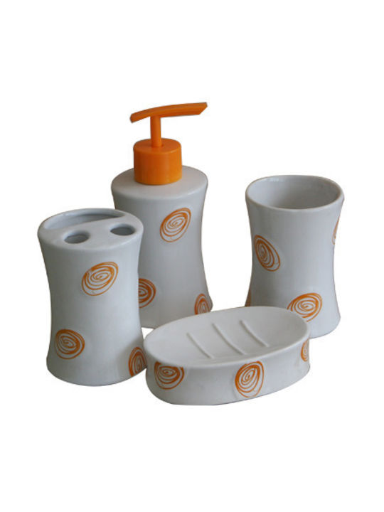 Raki Set Accesorii Pentru Baie Din Porțelan Portocaliu