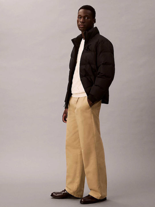 Trousers in Straight Line Beige