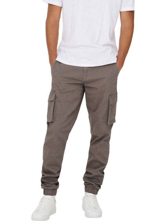 Only & Sons Παντελόνι Cargo Ελαστικό Καφέ