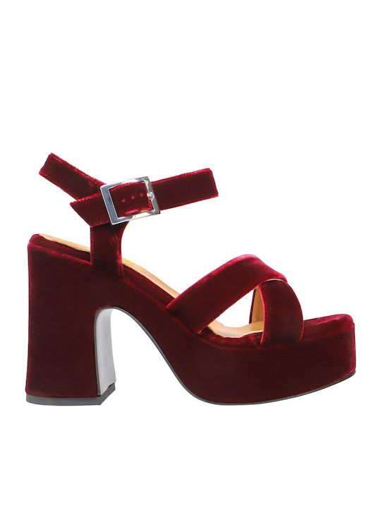 Kalogirou Sandalen Burgundisch