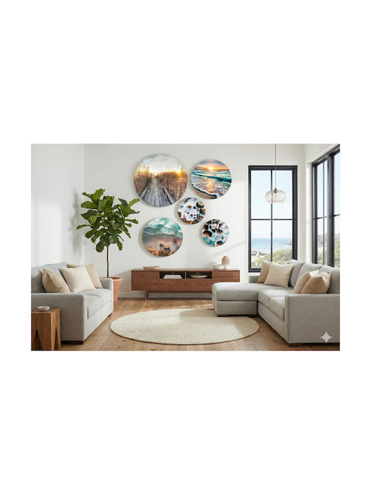 Boho Posters Wall Of Bedroom Of Living Room Paintings Round Sea Beach