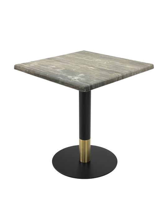 Masa Pătrată Bar Din Lemn Cu Ramă Metalică Verde 70x70x74cm