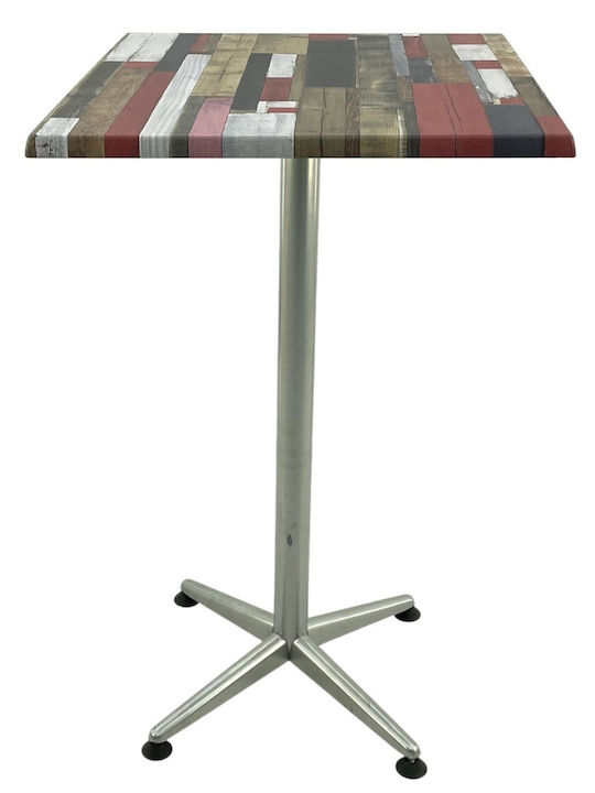 Pătrat Masă Bar Raki Redden, Classic Grey 70x70x107buc