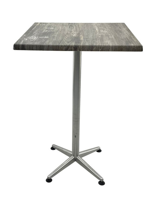 Pătrat Masă Bar Classic Grey 70x70x107buc