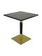 Masa Pătrată Bar Din Lemn Cu Ramă Metalică Wenge Gold Negru 70x70x74cm