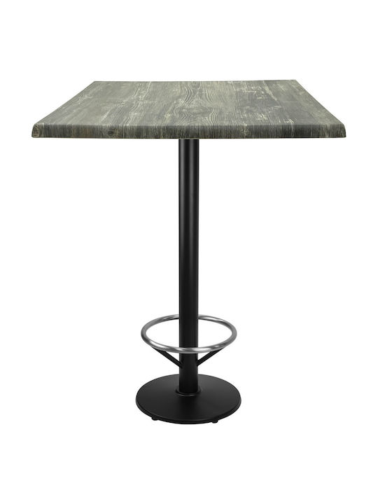Pătrat Masă Bar Pine, Black 80x80x112buc