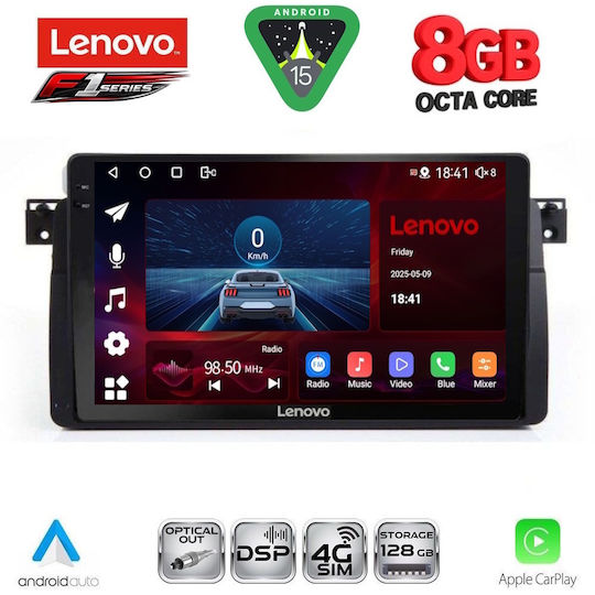 Lenovo Car Audio System for BMW E46 1998-2005 (Bluetooth/USB/WiFi/GPS/Apple-Carplay/Android-Auto) with Touch Screen 9"
