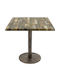 Masa Pătrată Bar Din Lemn Cu Ramă Metalică Vintage Bronz Aspect Antic 80x80x74cm