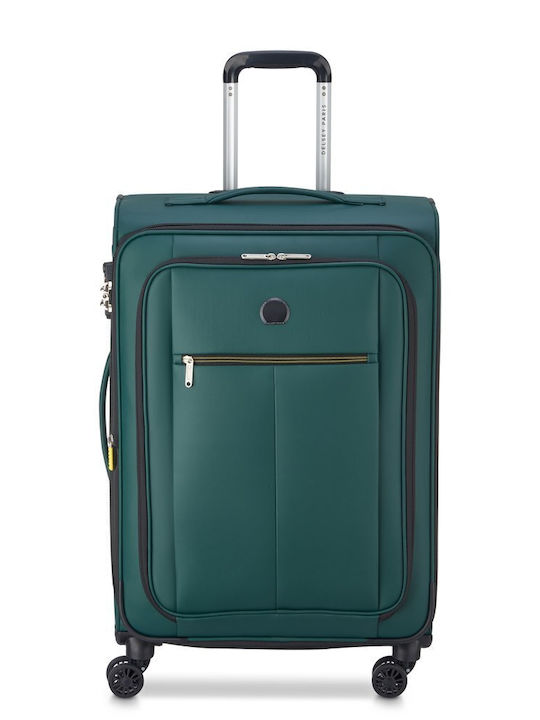 Delsey Dita Mittlerer Reise Koffer Grün mit 4 Räder Höhe 69cm