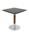 Masa Pătrată Bar Din Lemn Cu Ramă Metalică Wenge 70x70x74cm