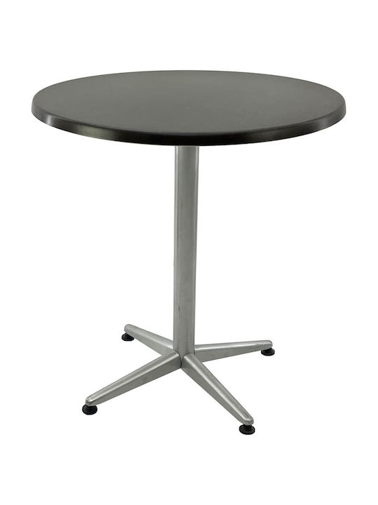 Masă Rotundă Bar Din Lemn Cu Ramă Metalică Wenge Gri 70x70x74cm