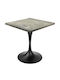 Masă Pătrată Bar Din Lemn Cu Ramă Metalică Pin Negru 70x70x74cm