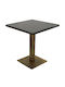 Masă Pătrată Pentru Sala De Mese Din Lemn Cu Ramă Metalică Wenge Vintage Bronz 80x80x74cm