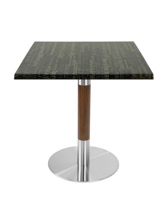Masa Pătrată Bar Din Lemn Cu Ramă Metalică Gri Graphite 70x70x74cm