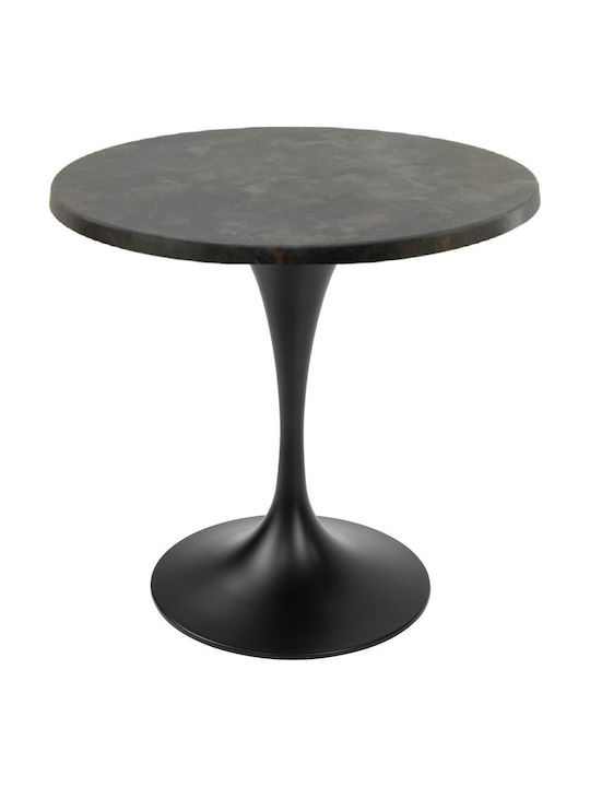 Masă Rotundă Bar Din Lemn Cu Ramă Metalică Neagră 70x70x74cm