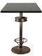Pătrat Masă Bar Wenge, Vintage Bronze 70x70x112buc