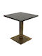 Masa Pătrată Bar Din Lemn Cu Ramă Metalică Wenge Vintage Bronz 70x70x74cm