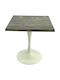 Masă Pătrată Bar Din Lemn Cu Ramă Metalică Old Pine Alb 80x80x74cm