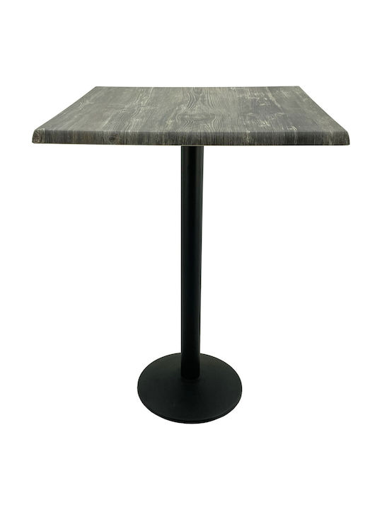 Квадрат Трапезария Бар Дървено с Метален Скелет Pine, Black 80x80x112бр