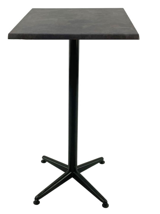 Pătrat Masă Bar Raki Metallic Oxide, Black 70x70x107buc